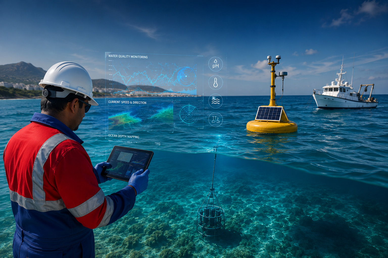 Nusail environmental and oceanographic monitoring and water sampling