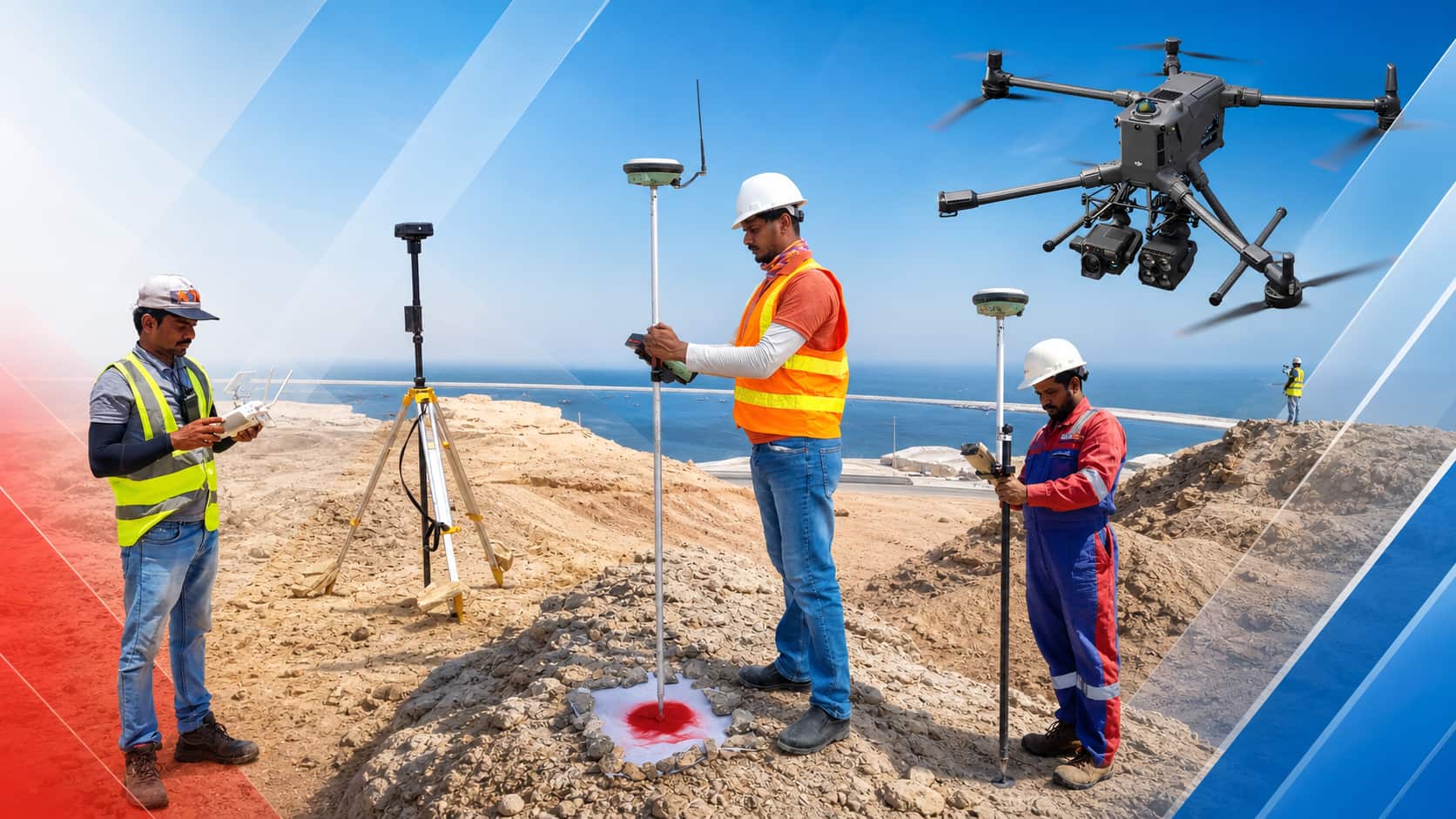 Nusail drone survey for aerial mapping at construction site in Oman