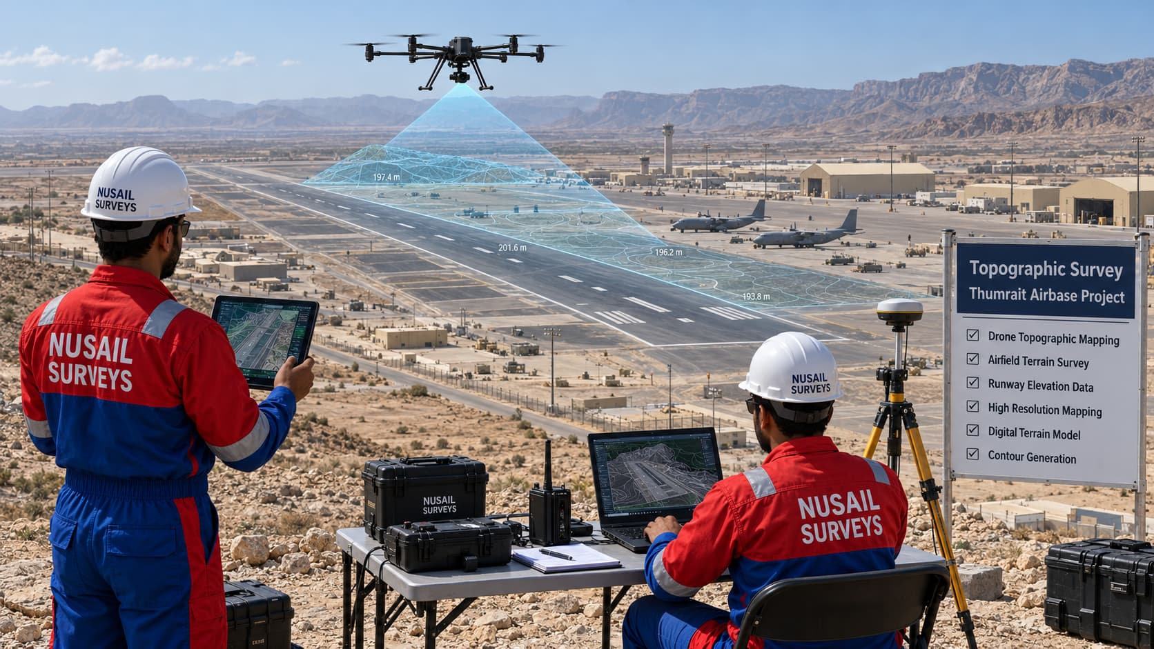 topographic mapping drone,Nusail HSE,Marine survey in oman, Land survey companies in oman
