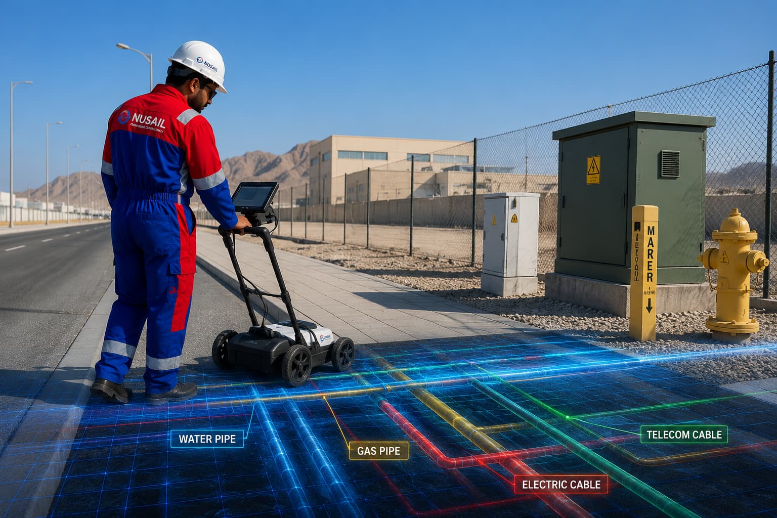 Electromagnetic utility detection survey Oman