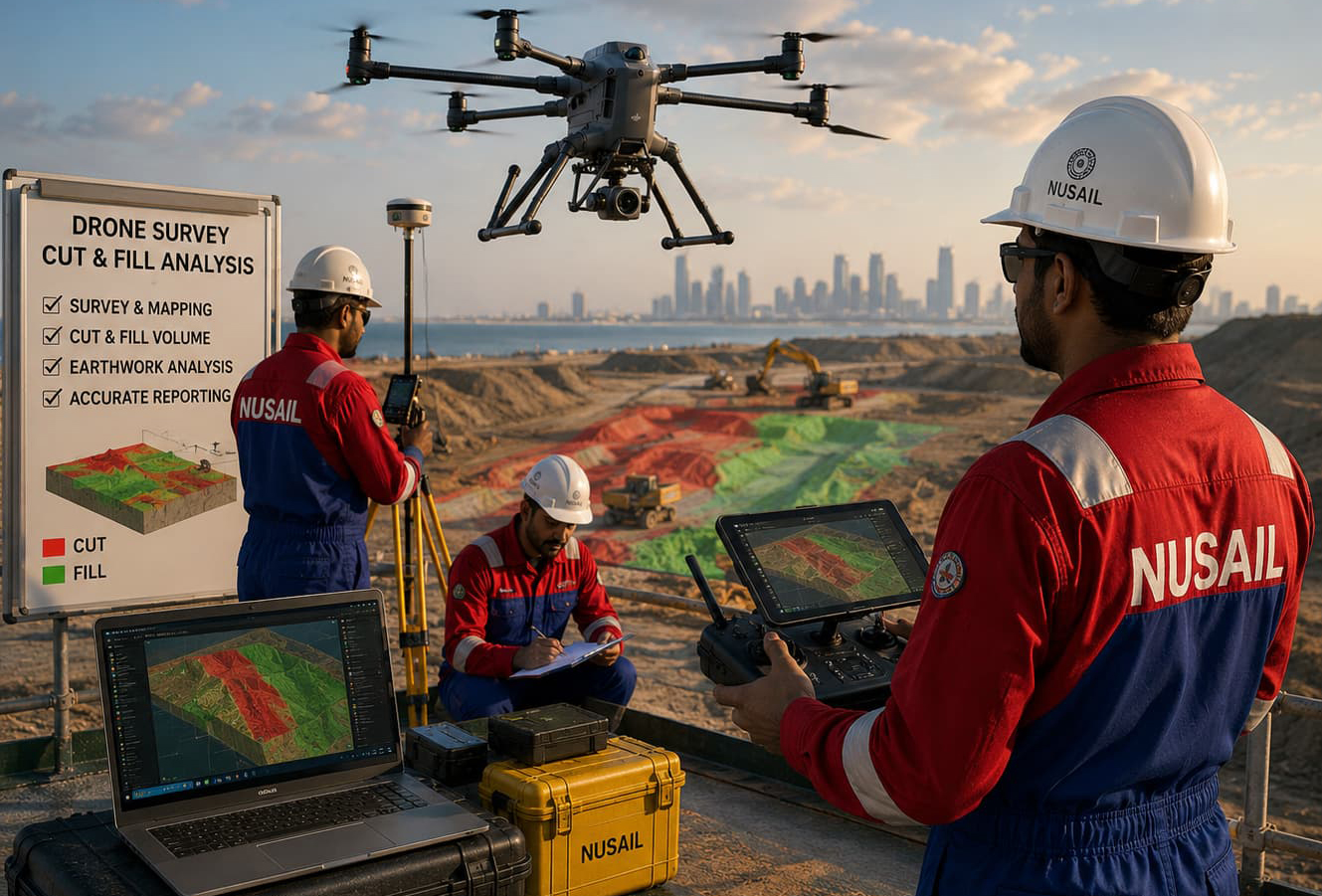 drone surveying,Nusail HSE,Marine survey in oman, Land survey companies in oman