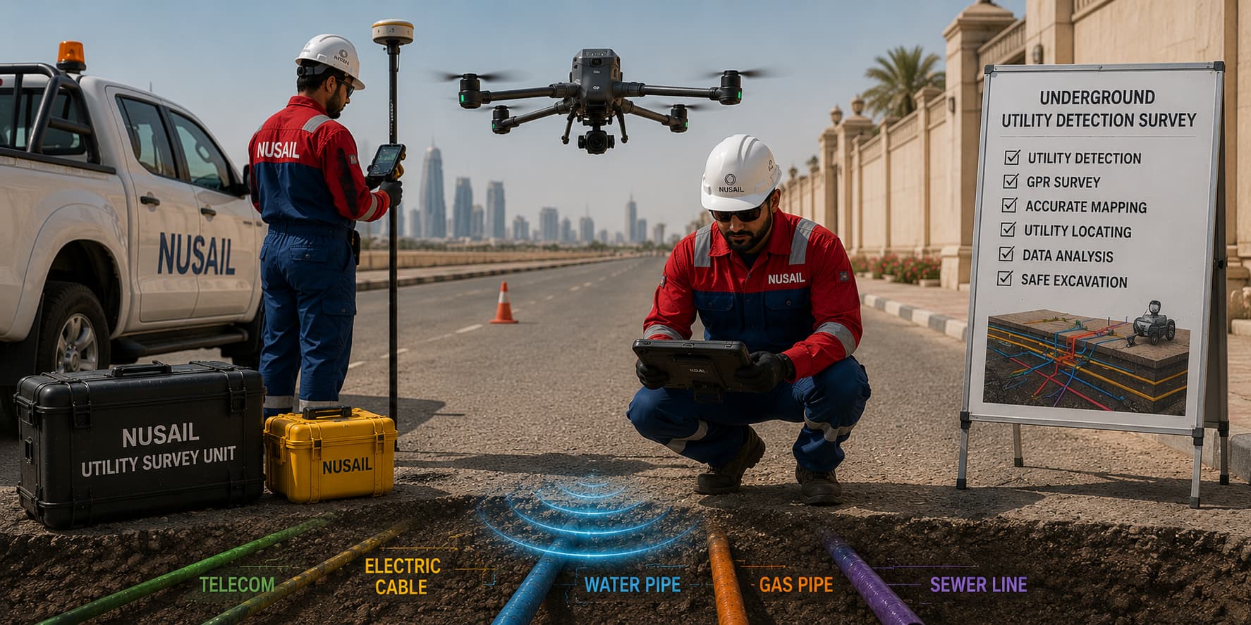 Underground utility detection survey Oman