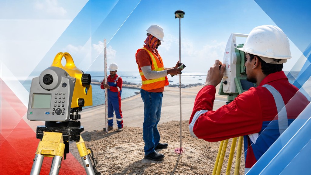 Nusail Engineering Consultancy topographic survey team using GNSS and total station equipment in Oman